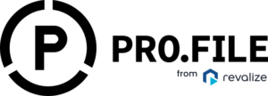 PRO.FILE logo featuring a large P inside a circle, with the words PRO.FILE and from revalize next to it, including the Revalize logo.
