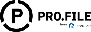 PRO.FILE logo featuring a large P inside a circle, with the words PRO.FILE and from revalize next to it, including the Revalize logo.