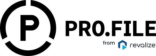 PRO.FILE logo featuring a large P inside a circle, with the words PRO.FILE and from revalize next to it, including the Revalize logo.