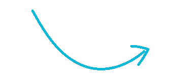 Ein einfacher blauer, geschwungener Pfeil zeigt auf einem hellgrauen Hintergrund nach unten und nach rechts und stellt so visuell die KI-Kenntnislücke dar.