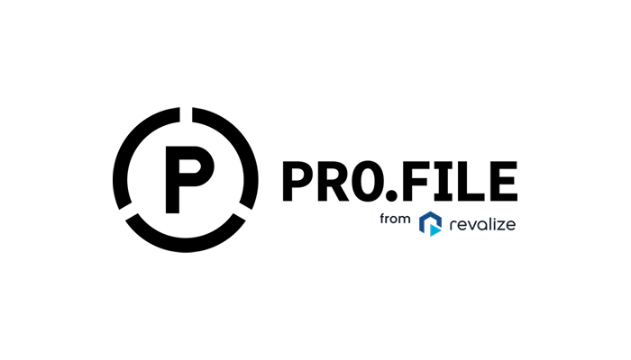 Logo with a bold P inside a segmented circle, the text PRO.FILE in black, and from revalize with the Revalize logo underneath.